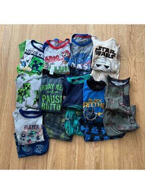 Boy's Pajamas Bundle 10 Pairs Kid's Size Medium 8/10